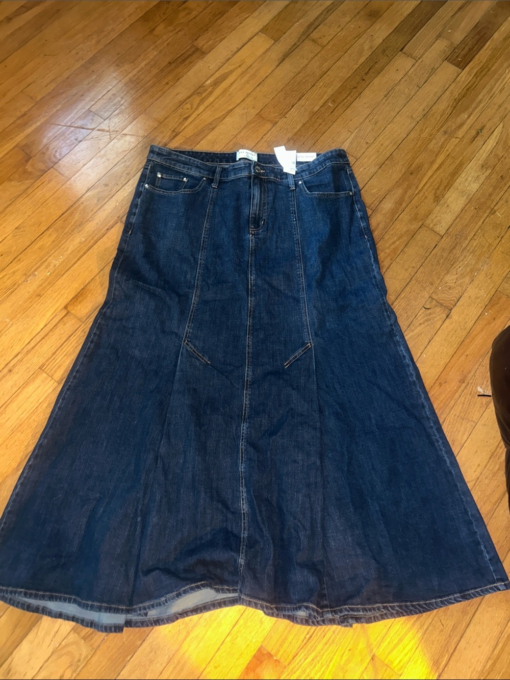 Lane Bryant Dark Blue Denim Flared Skirt